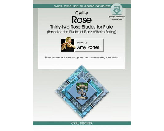 32 Rose Etudes for Flute by Cyrille Rose - Carl Fischer Edition with Data CD