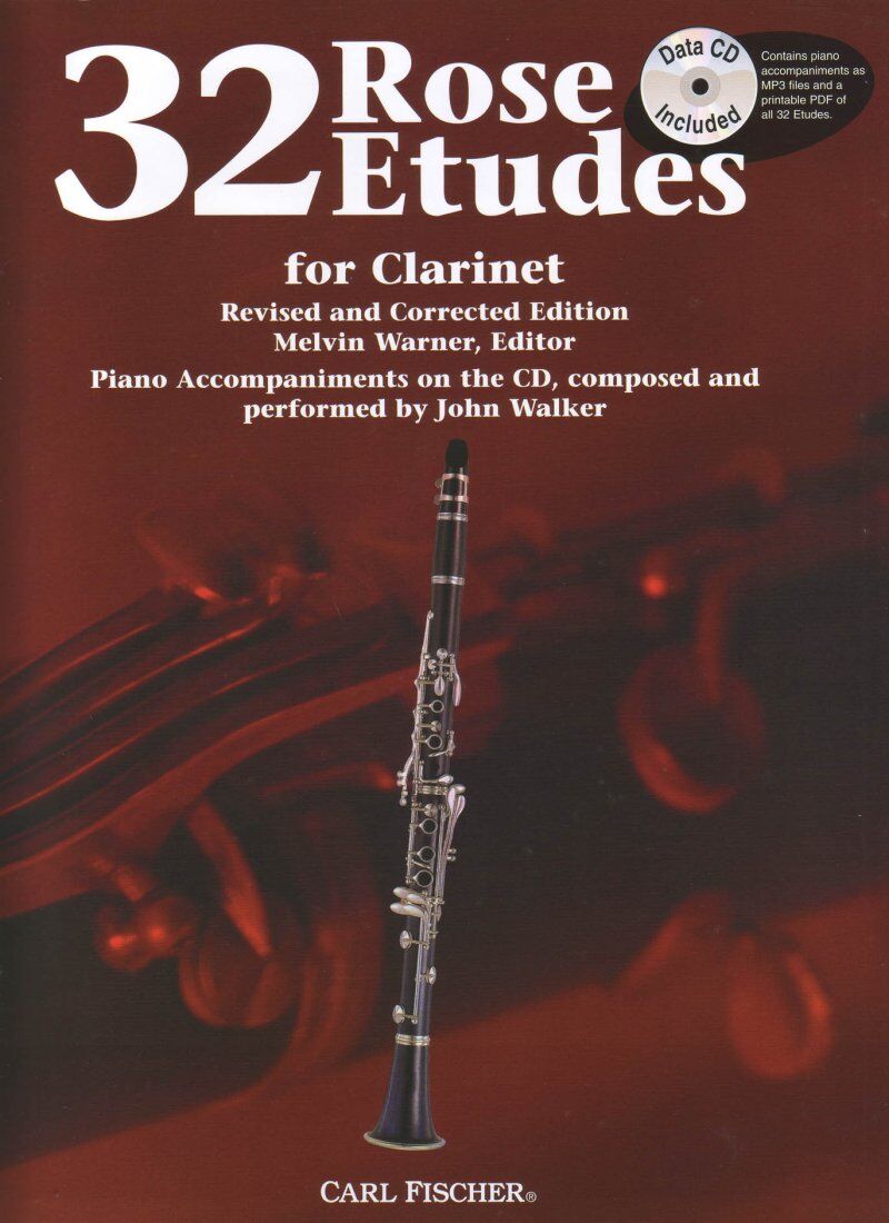 32 Etudes for Clarinet by Cyrille Rose with CD Accompaniments - Carl Fischer Edition