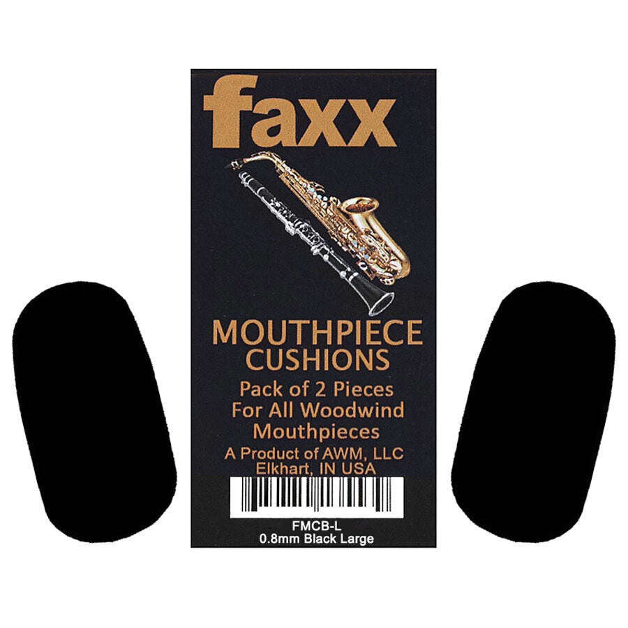 Faxx Large Mouthpiece Cushion Black 0.8mm Thickness Rectangular Shape (PK-2)