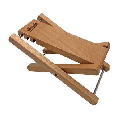Fretz Woodie Adjustable Guitar Footstool - Natural, Solid Timber, Collapsible Design