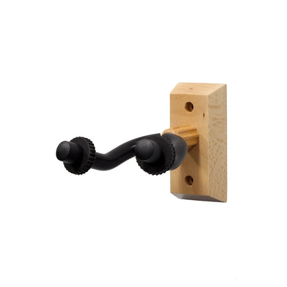 Fretz Woodie Short Wall-Mounted Guitar Hanger with Adjustable Mounting Block and Rubber Yoke Support — view 2
