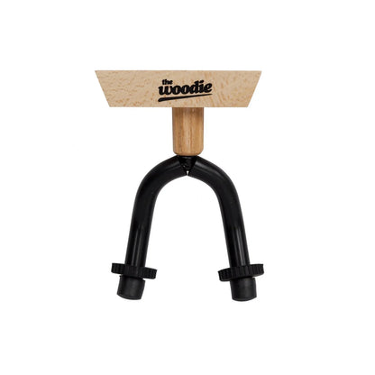 Fretz Woodie Short Wall-Mounted Guitar Hanger with Adjustable Mounting Block and Rubber Yoke Support — view 3