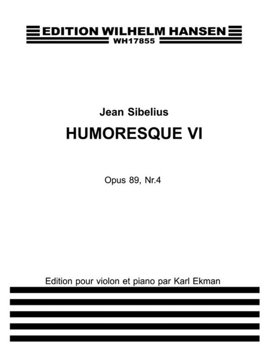 Sibelius Humor. 6 Op.89 No.4 Violin/Piano