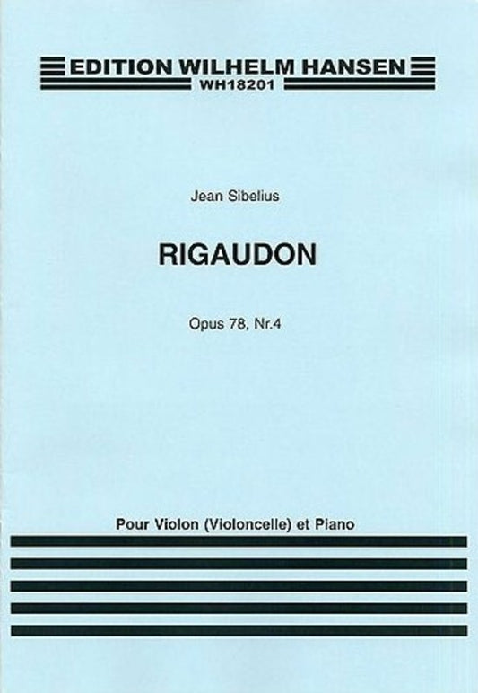 Sibelius Rigaudon Op.78 No.4 Violin(Or Cello)/Pn