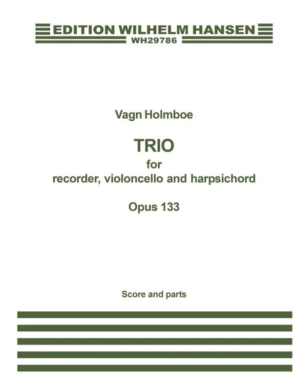 Holmboe Trio Op.133 Rec/Cel/Harpsichord