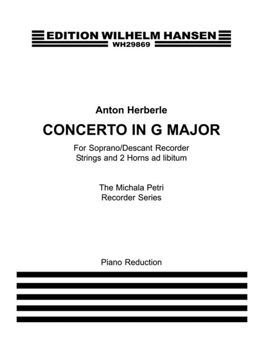 Herberle Concerto G Major Rec/Piano