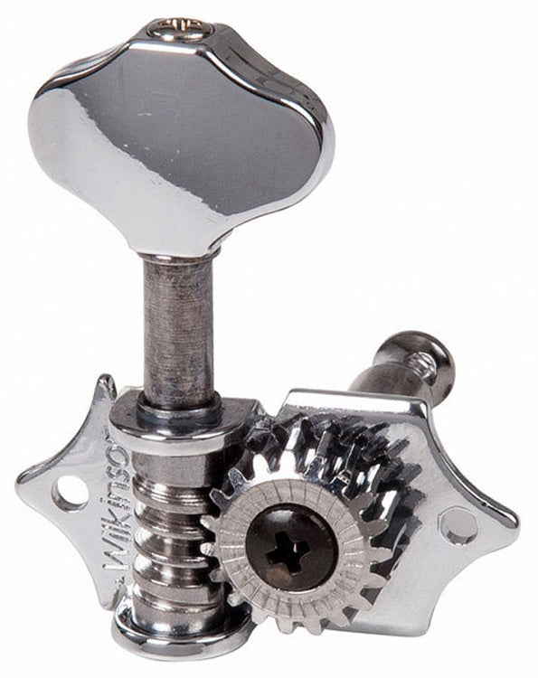 Wilkinson Acoustic Traditional Open-Gear Tuning Machines, Chrome Finish, 3+3 Configuration, 1:19 Gear Ratio, Pack of 6
