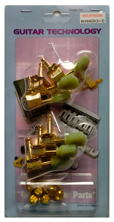 Wilkinson Gold Finish Acoustic/Electric Kluson Style Tuning Machines 3+3 1:15 Gear Ratio — view 4