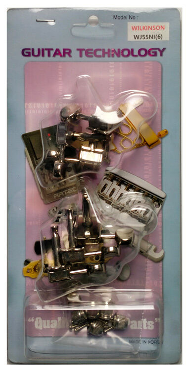 Wilkinson 6-inline Acoustic/Electric Kluson Style Tuning Machines Nickel Finish — view 4