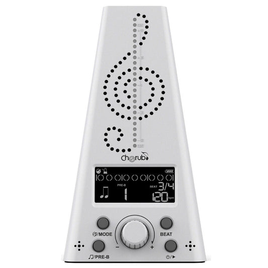 Cherub WMT-230 Rechargeable Digital Metronome & Chromatic Tuner in White