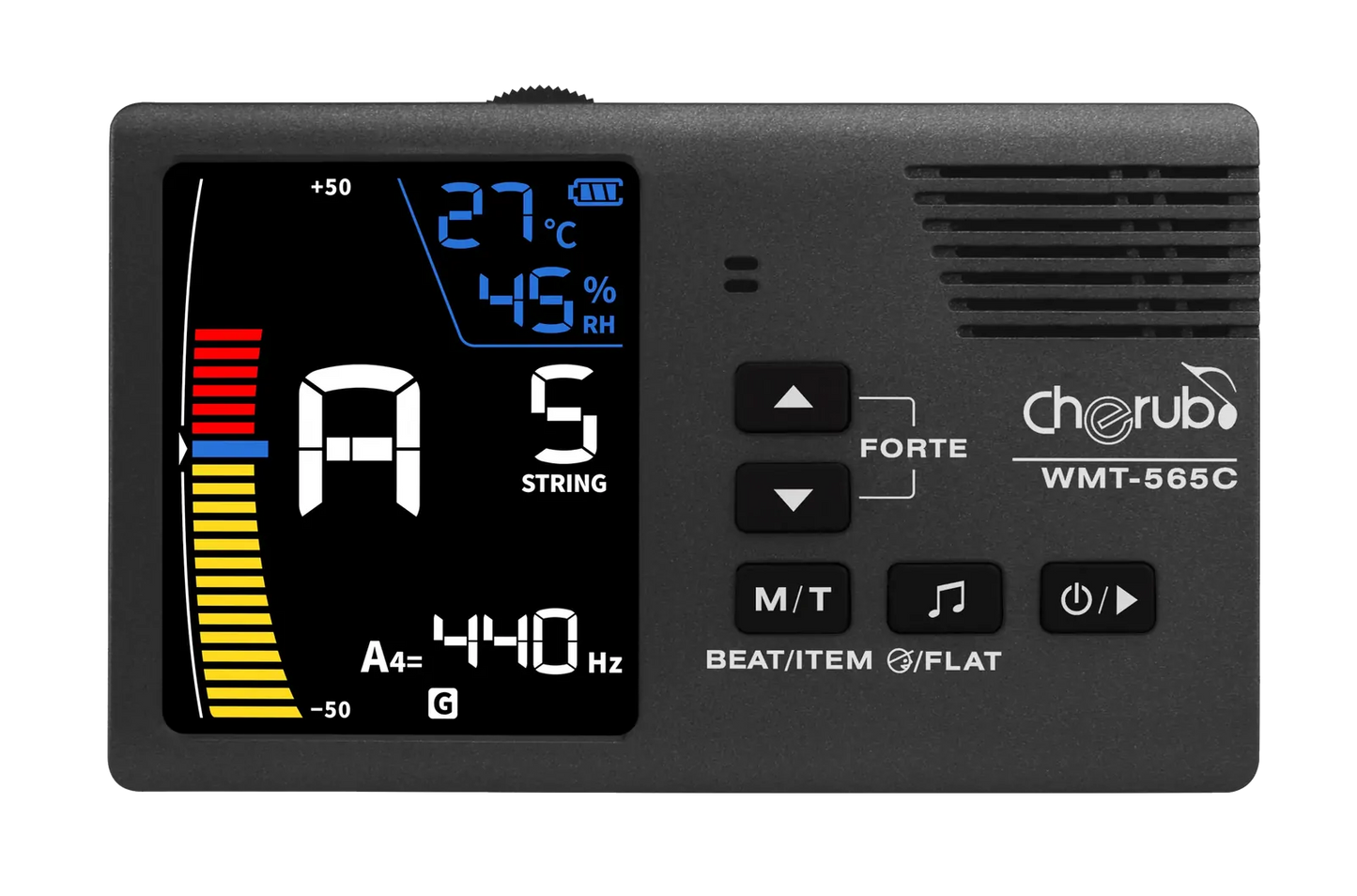 Cherub 5-in-1 Chromatic Tuner with Metronome and Hygrometer — view 2