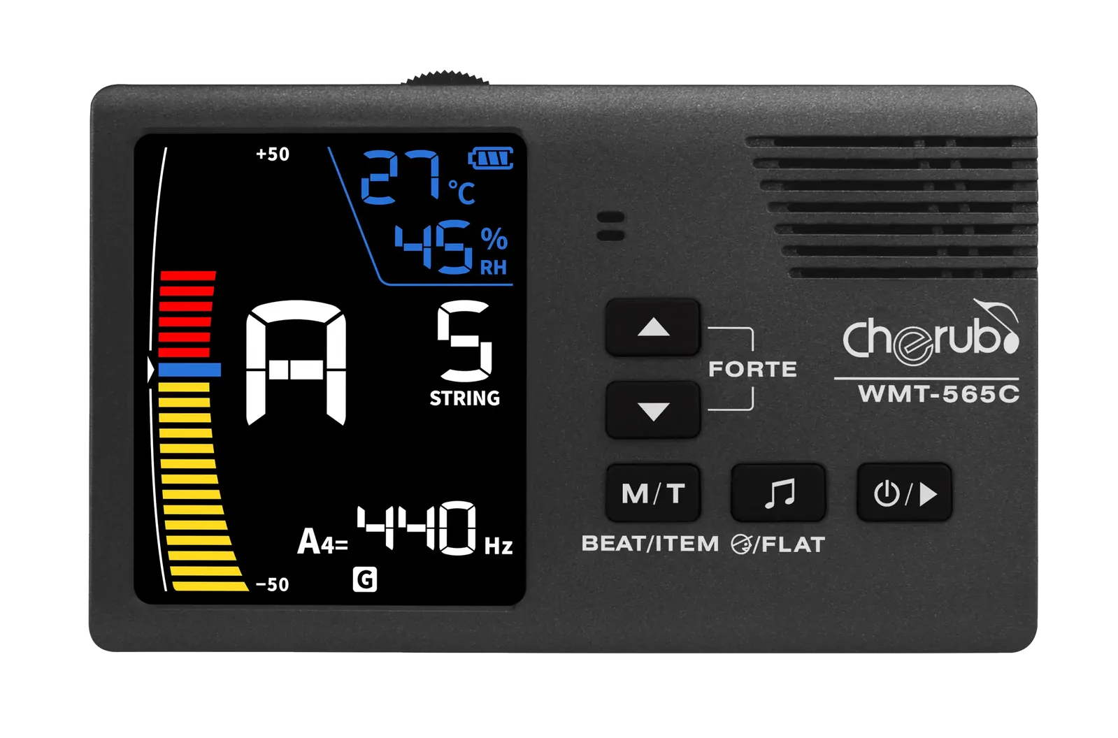 Cherub 5-in-1 Chromatic Tuner with Metronome and Hygrometer — view 2
