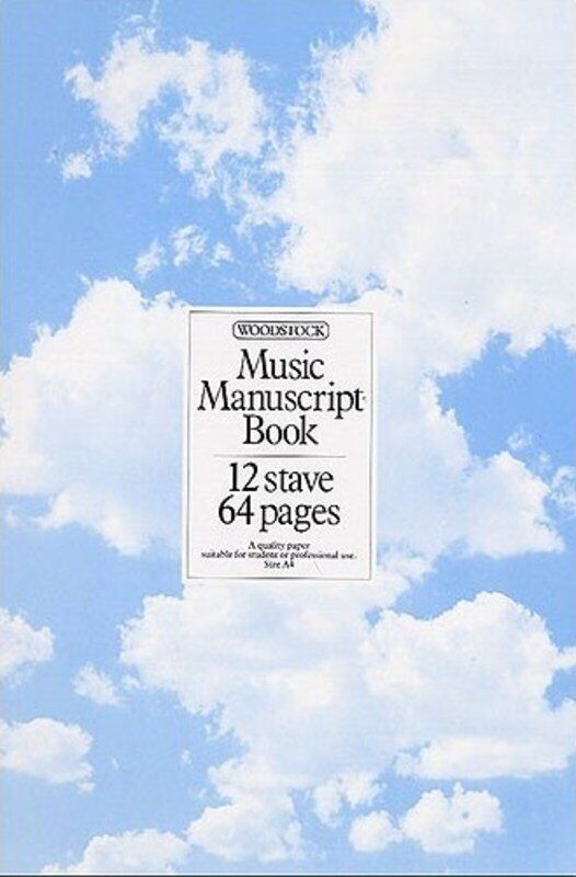 Woodstock A4 Music Manuscript Book, 12 Stave, 64 Pages, Spiral Bound