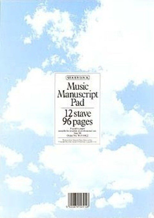 Woodstock Music Manuscript Pad A4, 12 Stave, 96 Pages, Hole Punched