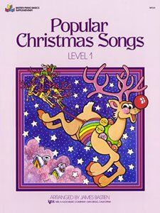 Popular Christmas Songs Level 1 for Piano by James Bastien, 24 Pages, Easy Arrangements in C, G, and F Keys