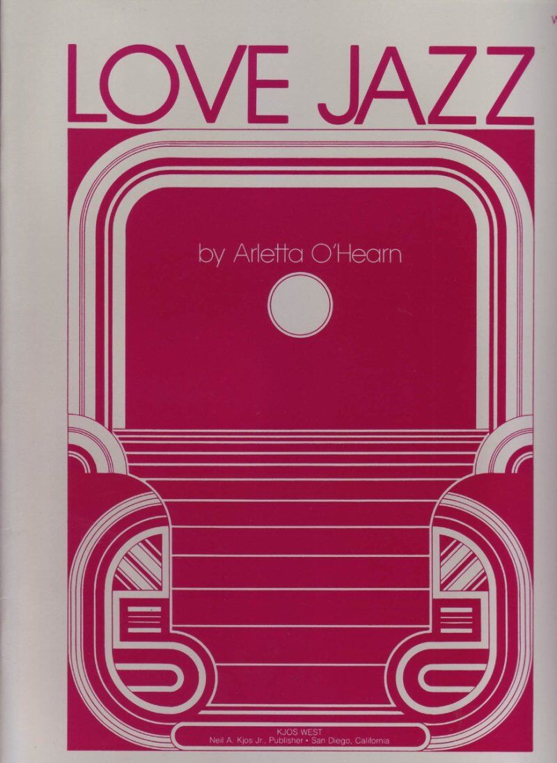 Love Jazz Piano Collection by Neil A. Kjos Music Company, 16 pages, includes 6 solos and 1 duet for late elementary to early intermediate pianists.