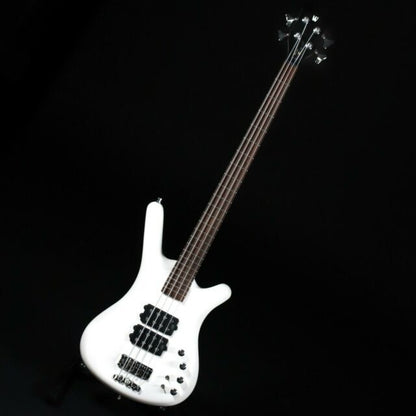 RockBass Corvette $$ 4-String, Solid White High Polish, Passive, Ash body, 3-piece laminated Maple neck with Ekanga veneer stripes, Wenge fingerboard