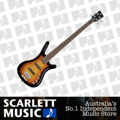 RockBass Corvette Classic 4-String, Almond Sunburst Transparent High Polish, Active — view 2