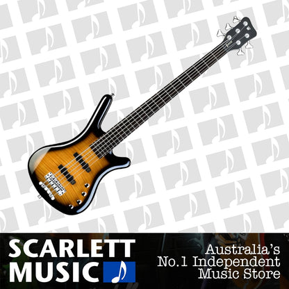 RockBass Corvette Classic 5-String, Almond Sunburst Transparent High Polish, Active — view 2