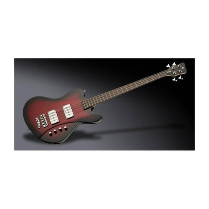 RockBass Idolmaker, 4-String, Burgundy Blackburst Transparent High Polish, Passive,Mahogany body (Khaya ivorensis), 3-piece laminated Maple neck with