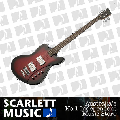 RockBass Idolmaker, 4-String, Burgundy Blackburst Transparent High Polish, Passive,Mahogany body (Khaya ivorensis), 3-piece laminated Maple neck with — view 2