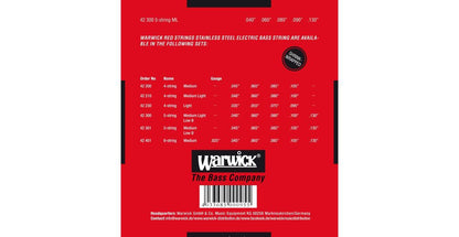 Warwick RED Strings Stainless Steel-Bass String Set, 5-String, Medium Light, .040-.130 — view 2
