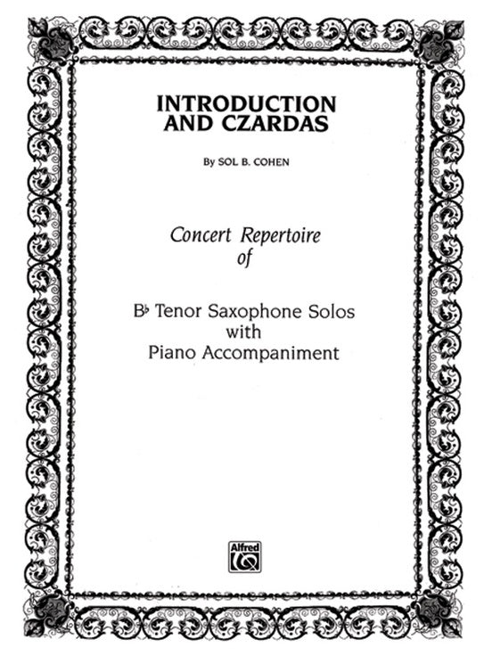 Introduction And Czardas Tenor Sax/Piano