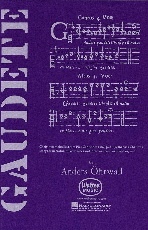 Gaudete Arr Anders Ohrwall SATB (Octavo)