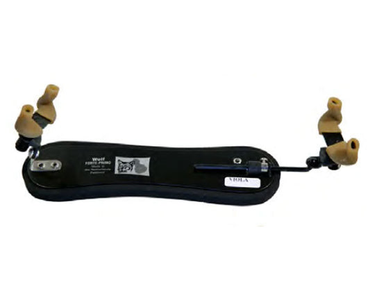 Wolf Forte Primo Viola Shoulder Rest - Adjustable Black Rubber with Aluminum Plating