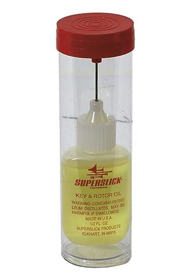 Superslick Key & Rotor Oil - 0.5 oz Lubricant with Pinpoint Needle Tip for Precise Application