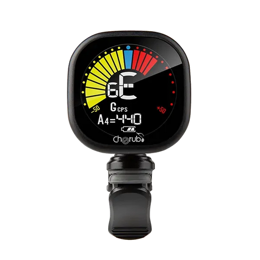Cherub Clip Rechargeable Chromatic Tuner with Backlit LCD and USB-C