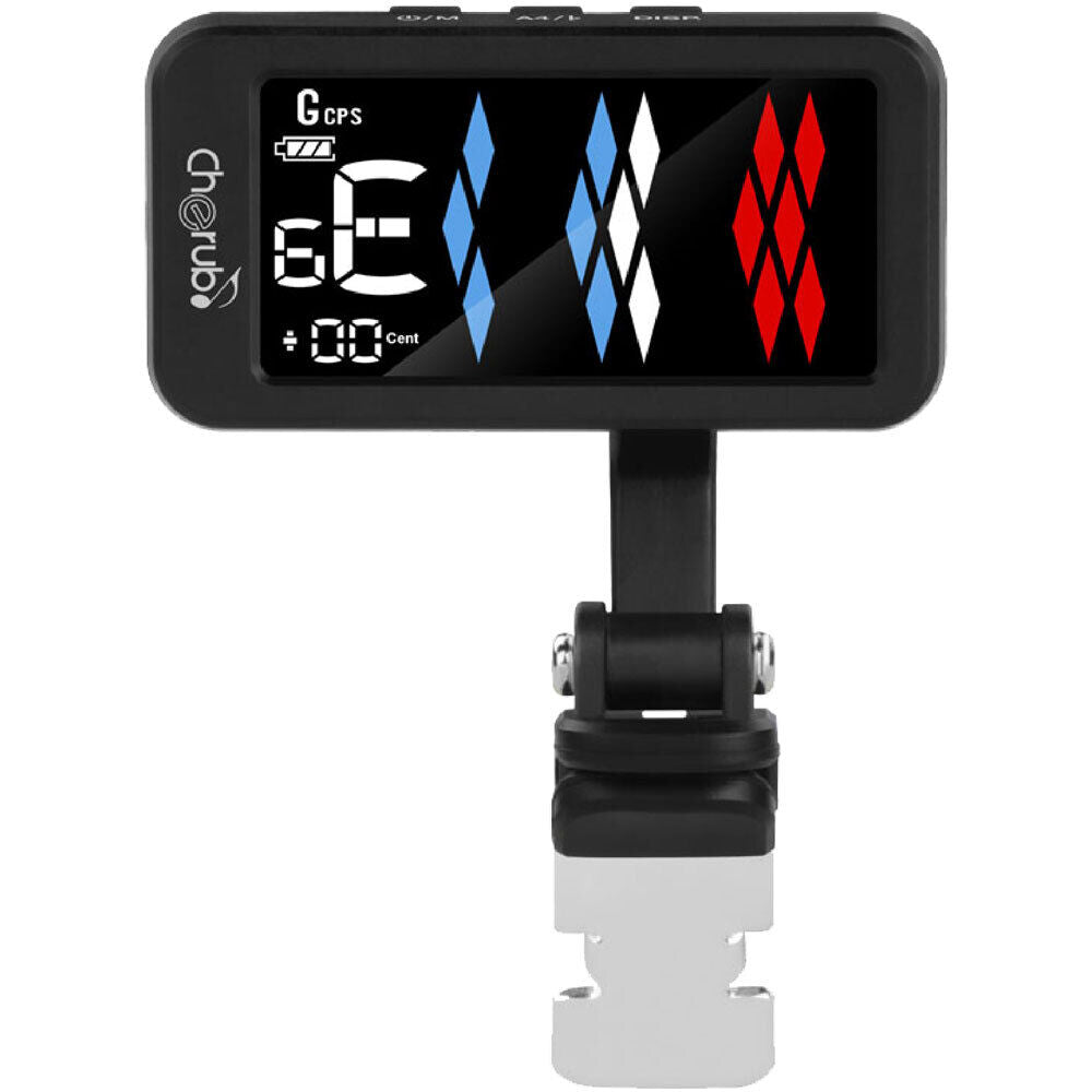 Cherub Flow Tune Clip-on Rechargeable Tuner with 5 Modes, ±1 Cent Accuracy, Rechargeable Li-ion Battery, Stainless Steel Clamp — view 3