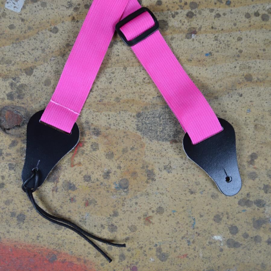 Colonial Leather Pink Ukulele Strap with Adjustable Length and Genuine Leather Ends