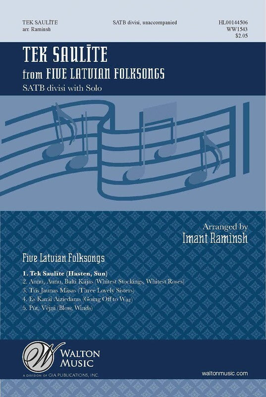Tek Saulite SATB Divisi A Cappella