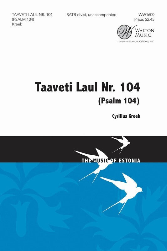 Taaveti Laul Nr 104 SATB Divisi A Cappella