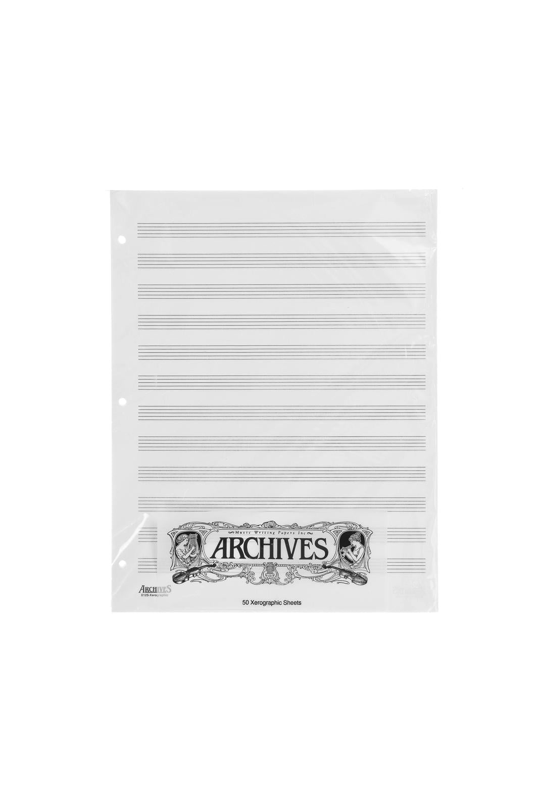 Archives Looseleaf Xerographic Manuscript Paper, 12 Stave, 50 Pages