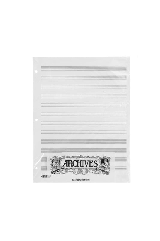 Archives Looseleaf Xerographic Manuscript Paper, 12 Stave, 50 Pages