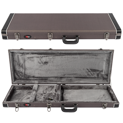 Xtreme Tele Guitar Vintage Rectangular Case - Vintage Grey Tweed with Plush Grey Lining — view 2