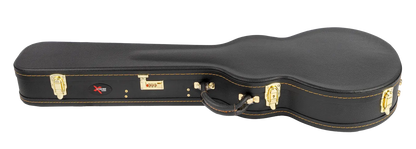Xtreme DLX LP Case - Les Paul Shaped Guitar Case, Black Vinyl with Orange Stitching — view 2