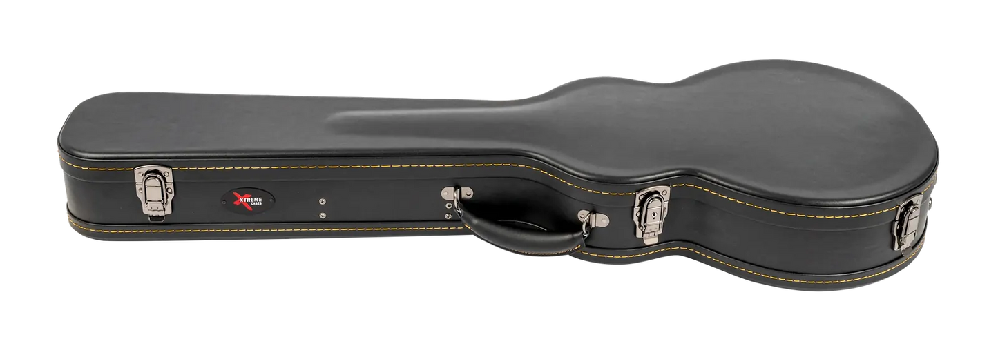 Xtreme Les Paul Shaped Guitar Case - Black Vinyl with Plush Gold Lining — view 5