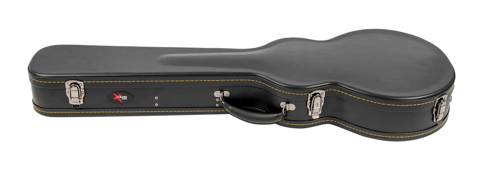 Xtreme Les Paul Shaped Guitar Case - Black Vinyl with Plush Gold Lining — view 5