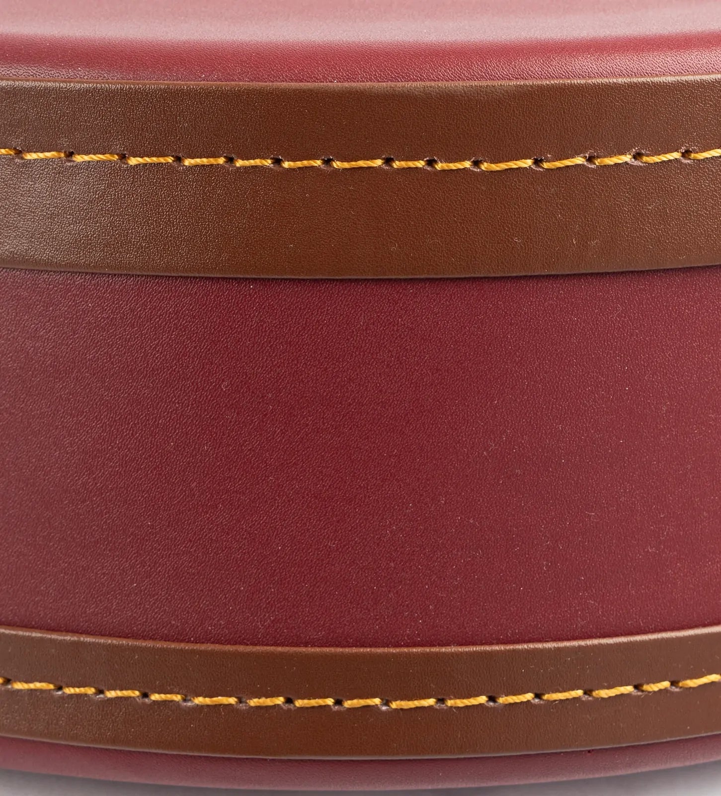 Xtreme Vinyl L.P. Case - Cherry with Brown Trim and Yellow Stitching — view 5