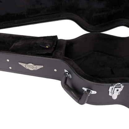 Crossfire Standard Shaped Classical Guitar Hard Case - Black Vinyl, Padded Interior, Accessories Compartment, Lockable Latch — view 5