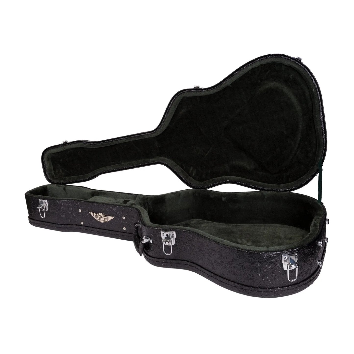 Crossfire Deluxe Shaped 12-String Acoustic Guitar Hard Case - Paisley Black — view 4