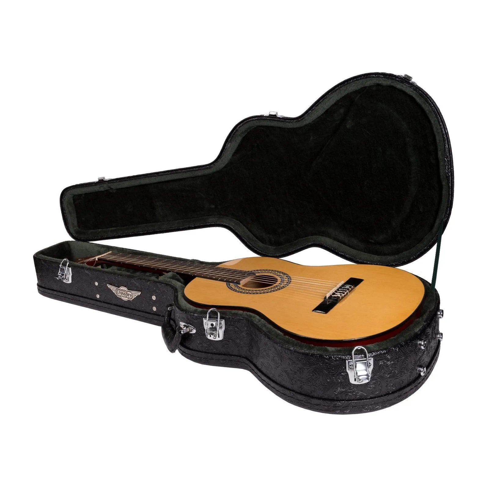 Crossfire Deluxe Shaped Classical Guitar Hard Case - Paisley Black — view 3