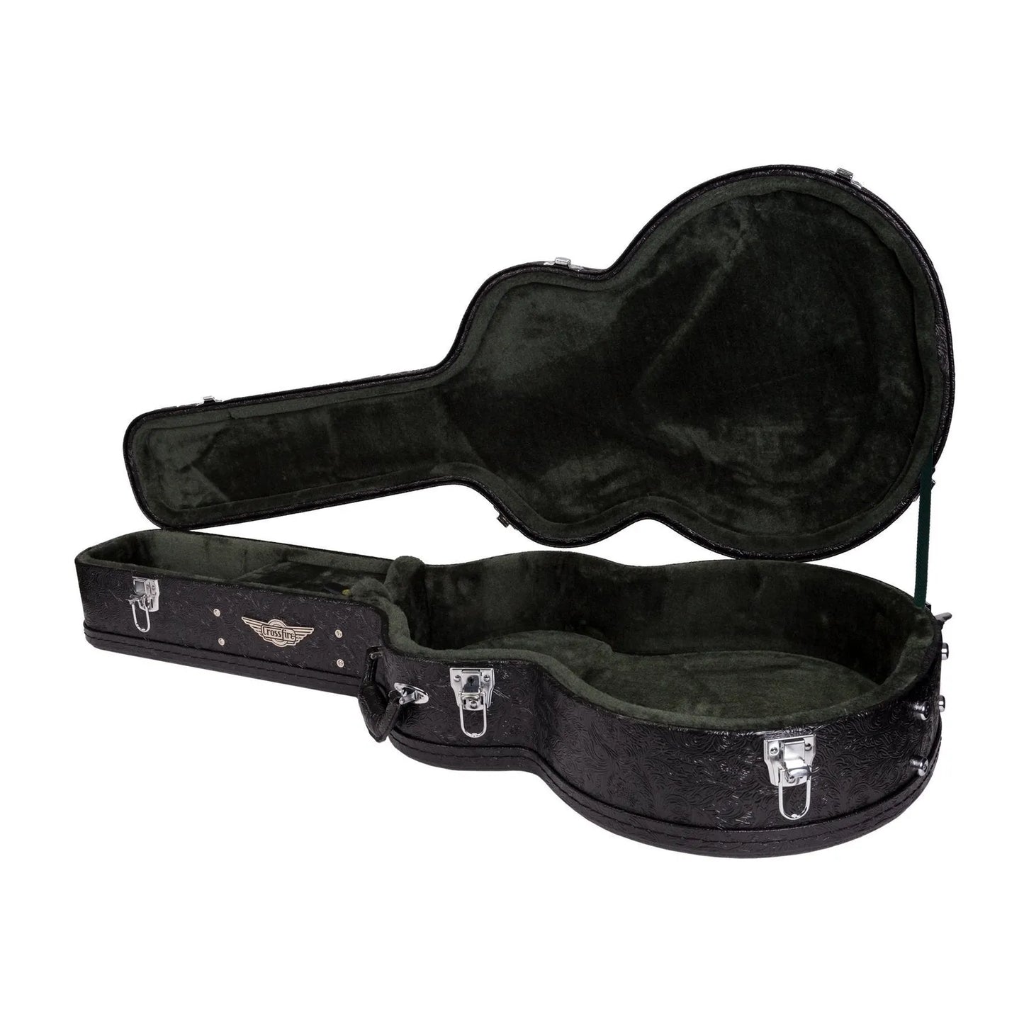 Crossfire Deluxe Shaped Small Body Acoustic Guitar Hard Case - Paisley Black — view 4