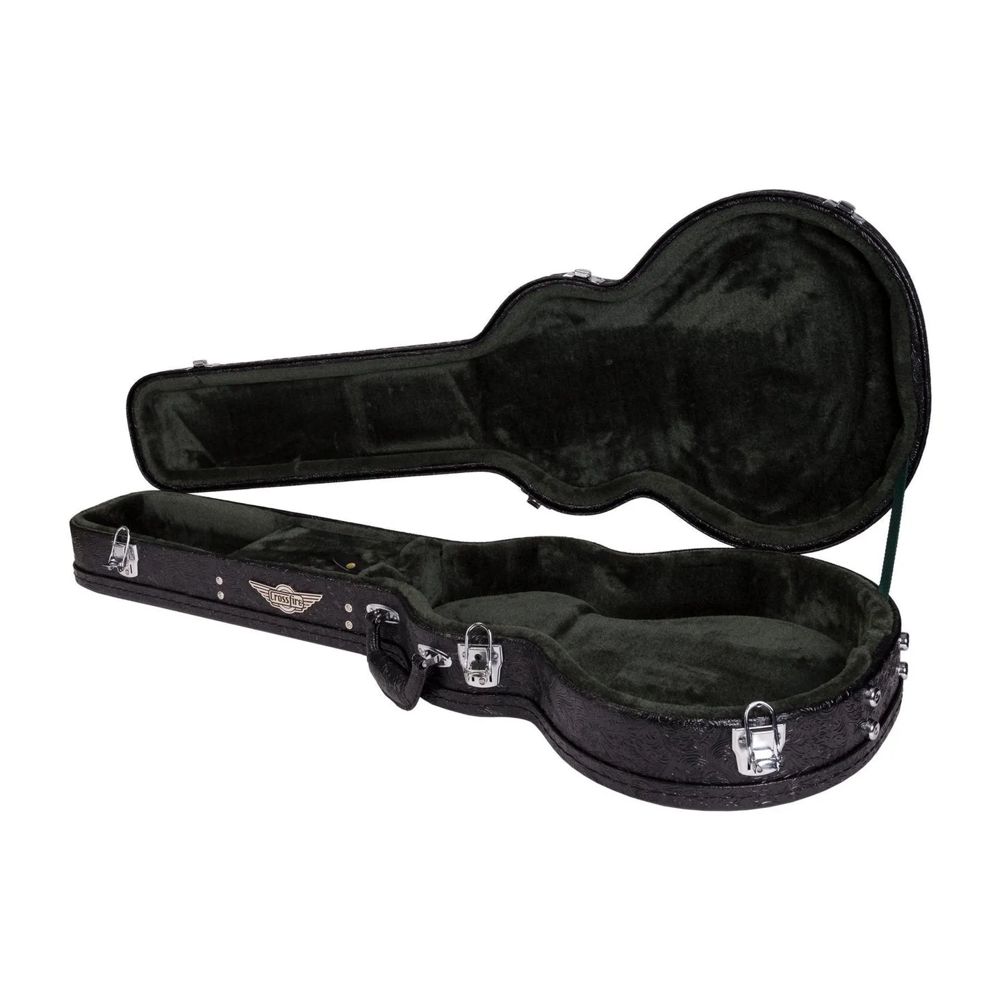 Crossfire Deluxe LP-Style Electric Guitar Hard Case - Paisley Black — view 4