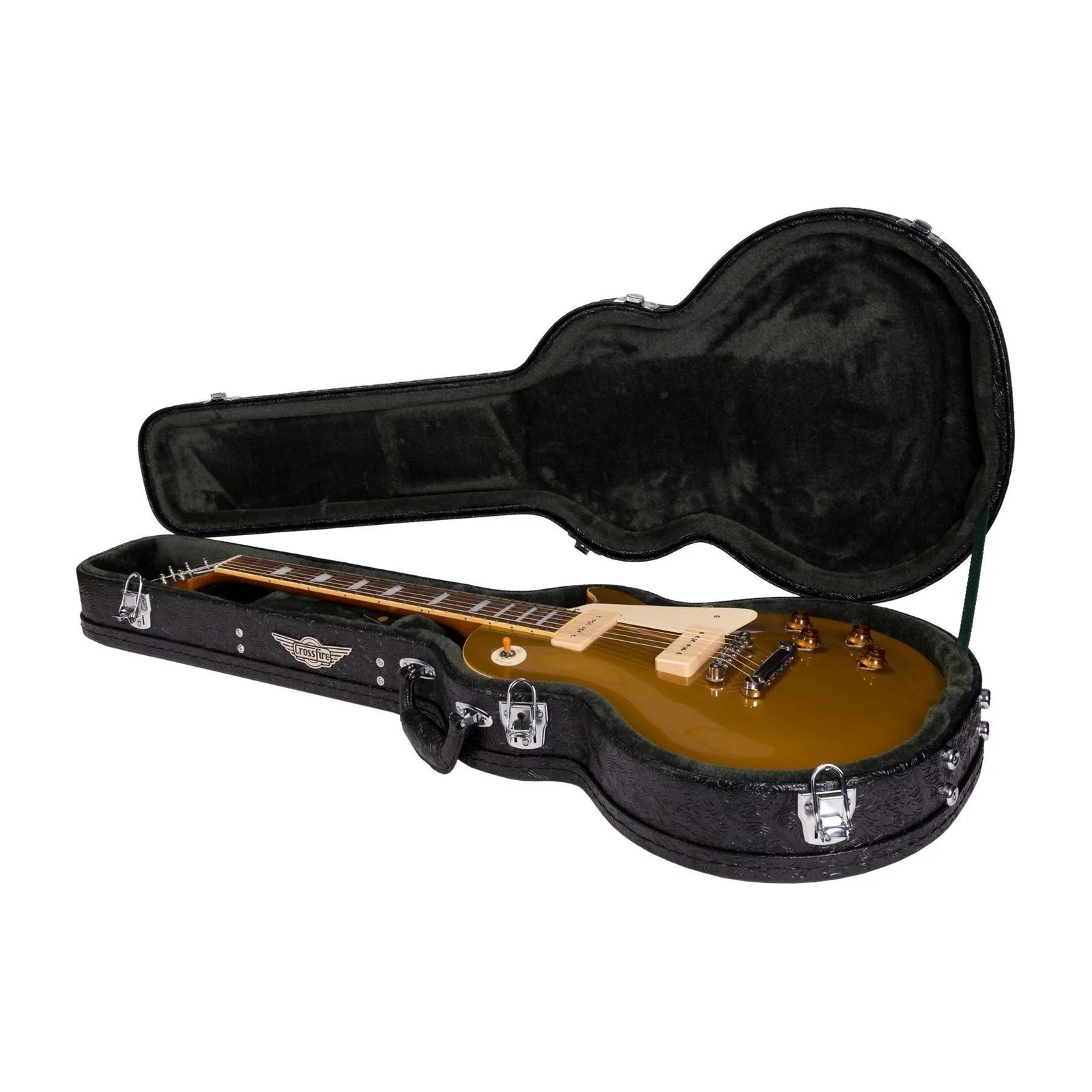 Crossfire Deluxe LP-Style Electric Guitar Hard Case - Paisley Black — view 3