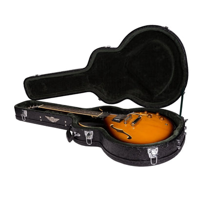 Crossfire Deluxe Shaped 335-Style Electric Guitar Hard Case - Paisley Black — view 3