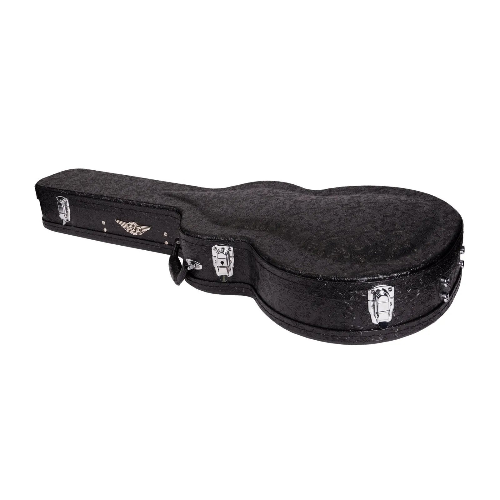 Crossfire Deluxe Shaped 335-Style Electric Guitar Hard Case - Paisley Black — view 6